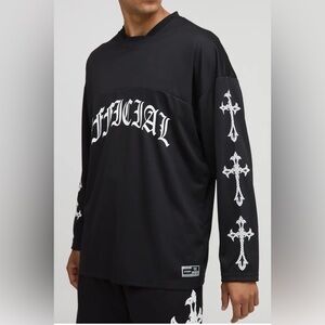 NWT Boohooman 
Oversized Official Gothic Long Sleeve
Mesh Hockey Top Size M